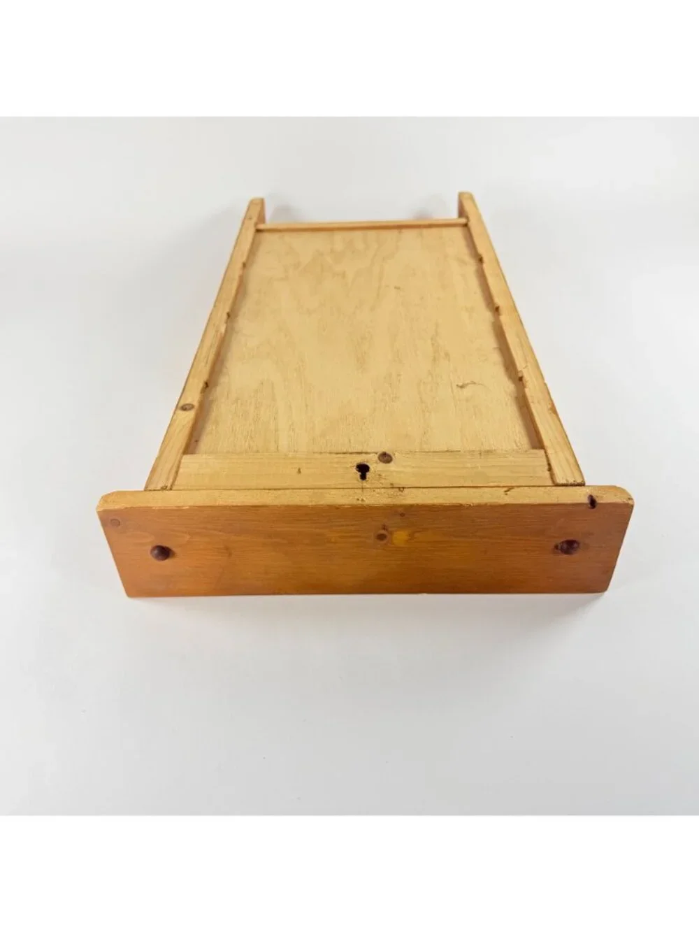 Wooden Wall Mounted Shelf Unit Handmade Rustic Display 4 Tier Organizer 24x12